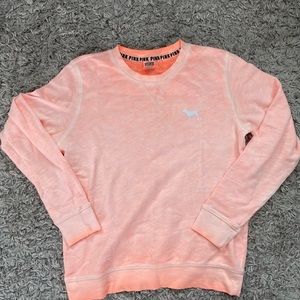 Victoria’s Secret Pink- Coral Crew Neck Terry Sweatshirt